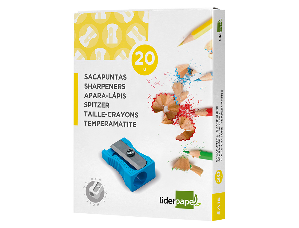 TAILLE-CRAYON LIDERPAPEL METALLIQUE 1 USAGE COLORIS BLEU