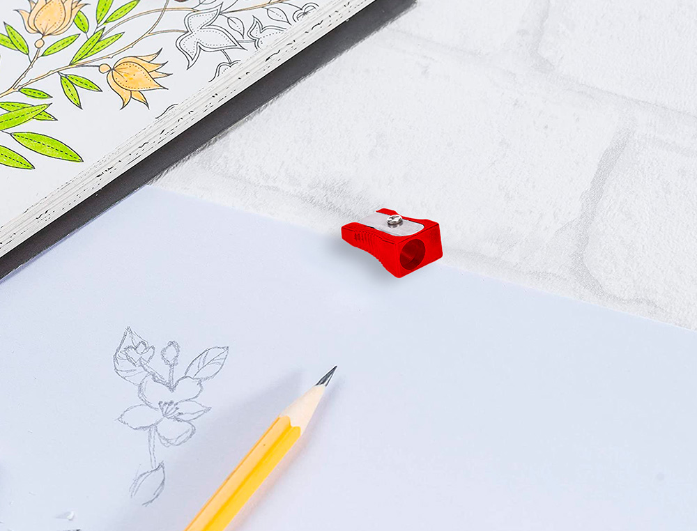 TAILLE-CRAYON LIDERPAPEL METALLIQUE 1 USAGE COLORIS    ROUGE