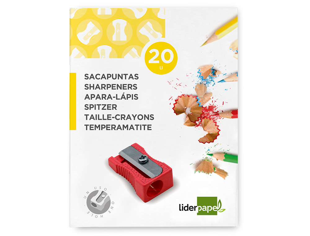 TAILLE-CRAYON LIDERPAPEL METALLIQUE 1 USAGE COLORIS    ROUGE