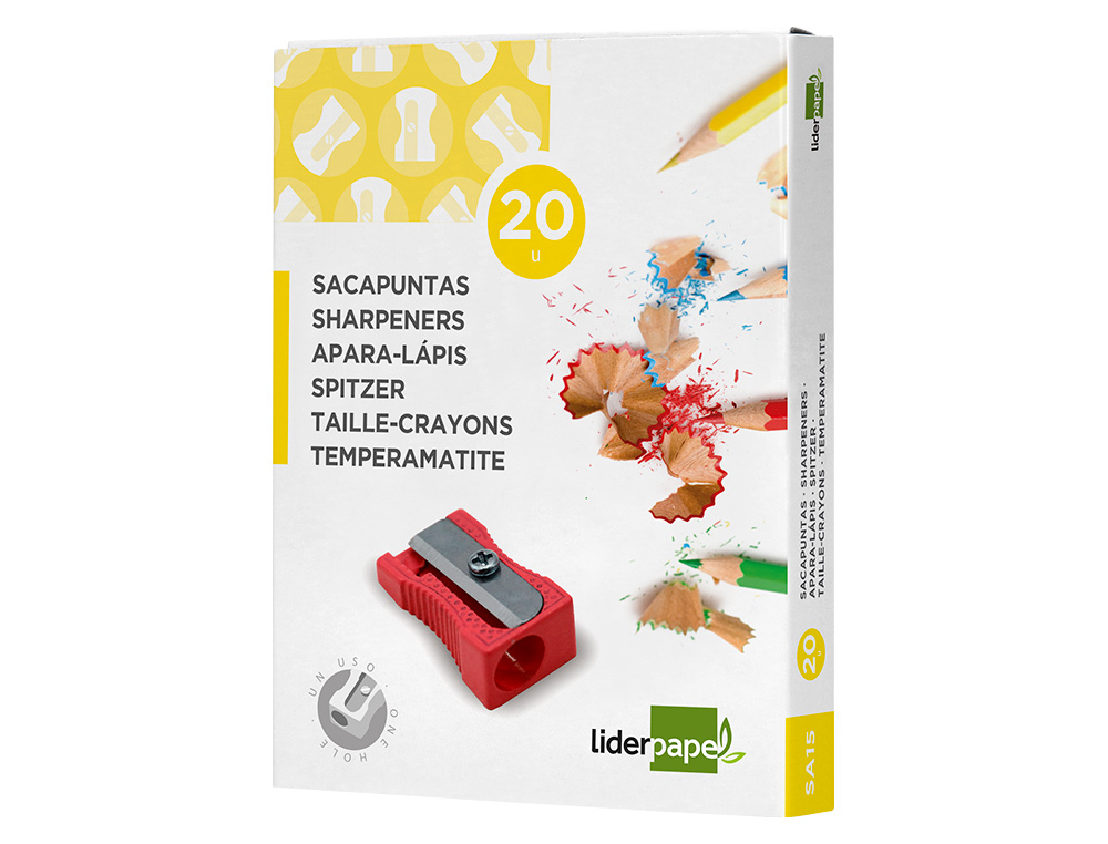 TAILLE-CRAYON LIDERPAPEL METALLIQUE 1 USAGE COLORIS    ROUGE