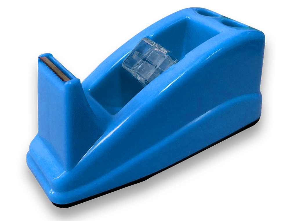 DEVIDOIR DE COMPTOIR DE RUBAN ADHESIF POUR ROULEAU DE 33M 135X58X60 MM COLORIS BLEU