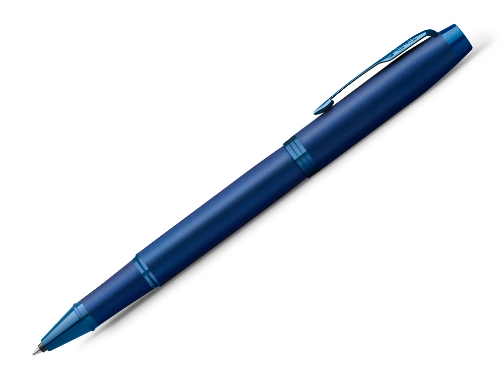 STYLO ROLLER PARKER IM MONOCHROME BLEU POINTE FINE   ENCRE BLEU ETUI CADEAU