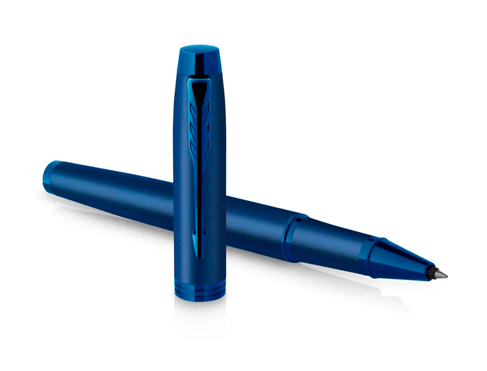STYLO ROLLER PARKER IM MONOCHROME BLEU POINTE FINE   ENCRE BLEU ETUI CADEAU