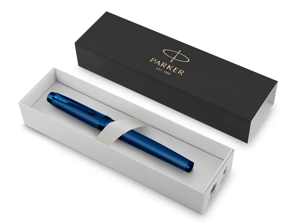 STYLO ROLLER PARKER IM MONOCHROME BLEU POINTE FINE   ENCRE BLEU ETUI CADEAU