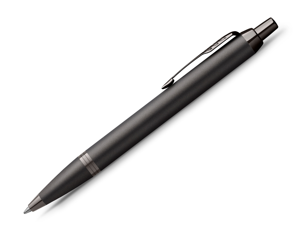 STYLO-BILLE PARKER IM MONOCHROME NOIR POINTE        MOYENNE ENCRE BLEU ETUI       CADEAU