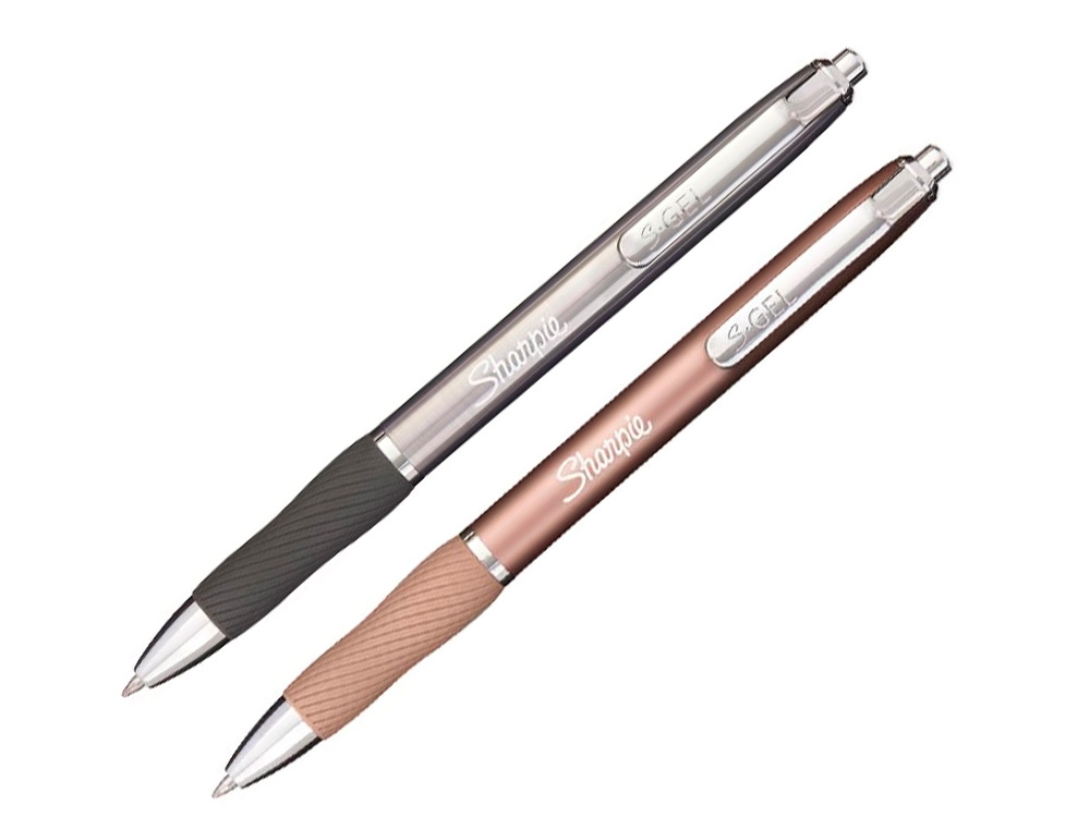STYLO GEL SHARPIE CORPS METAL ENCRE NOIR POINTE MOYENNE     0,7MM BLISTER 2 STYLOS ET 2   RECHARGES