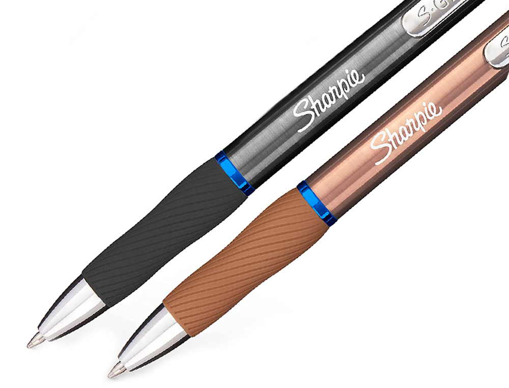 STYLO GEL SHARPIE CORPS METAL ENCRE NOIR POINTE MOYENNE     0,7MM BLISTER 2 STYLOS ET 2   RECHARGES