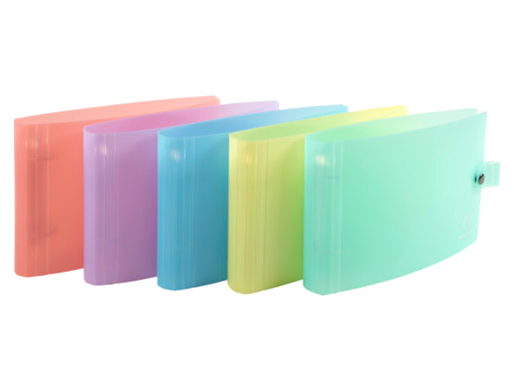 CLASSEUR 2 ANNEAUX BRISTOL POLYPROPYLENE A5 2/30MM       ASSORTIMENT PASTEL