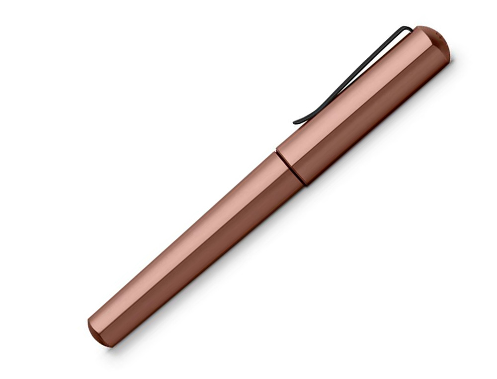 STYLO-PLUME FABER CASTELL HEXO POINTE MOYENNE EN ACIER  INOXIDABLE BRONZE