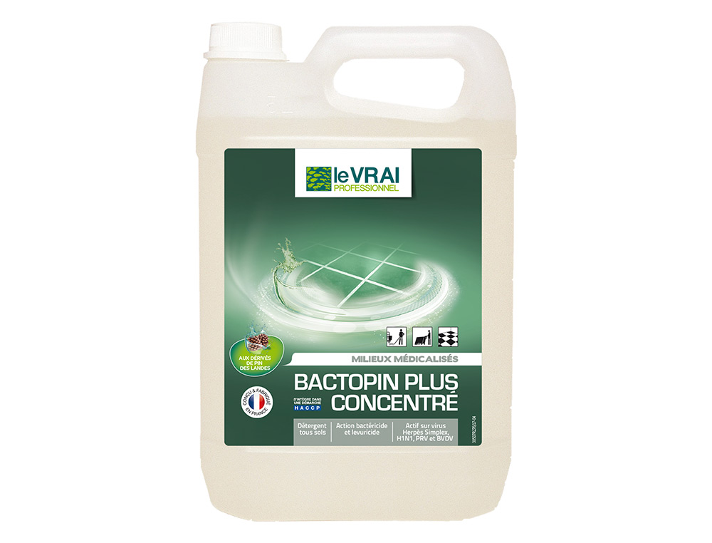 DETERGENT DESINFECTANT LE VRAI PROFESSIONNEL BACTOPIN   TOUS TYPES DE SURFACES        COLLECTIVITES MILIEUX