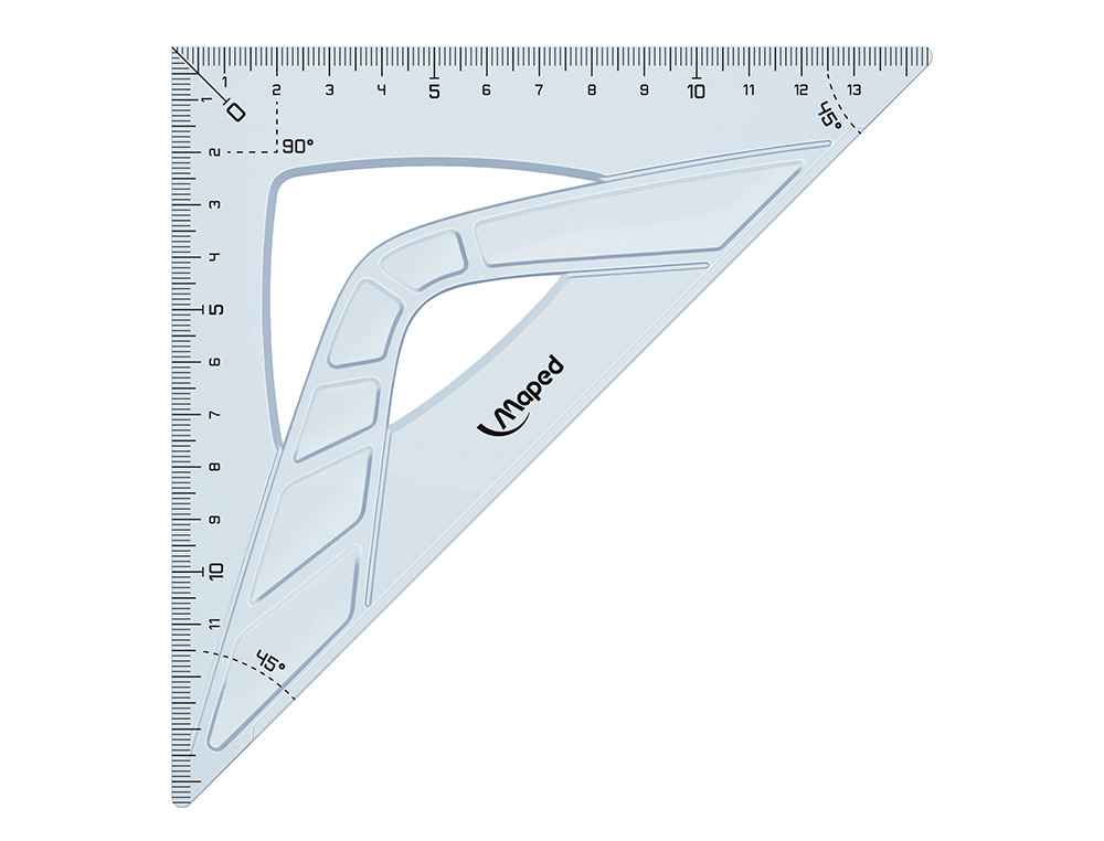 EQUERRE MAPED GEOMETRIQUE EN PLASTIQUE RECICLE 45 HYPOTENUSE 21CM