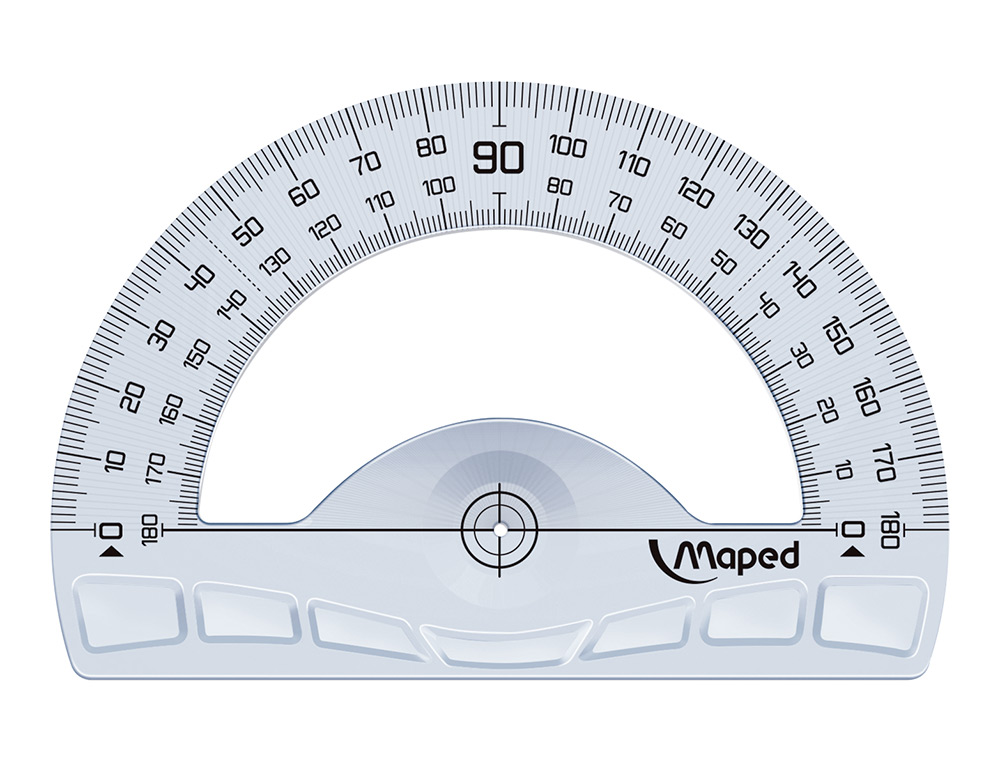 RAPPORTEUR MAPED GEOMETRIQUE EN PLASTIQUE RECYCLE          180DEGRES BASE 12CM