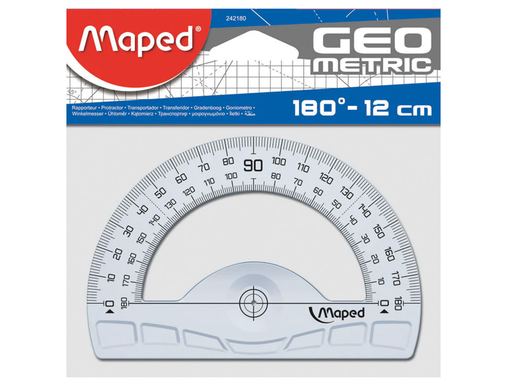 RAPPORTEUR MAPED GEOMETRIQUE EN PLASTIQUE RECYCLE          180DEGRES BASE 12CM