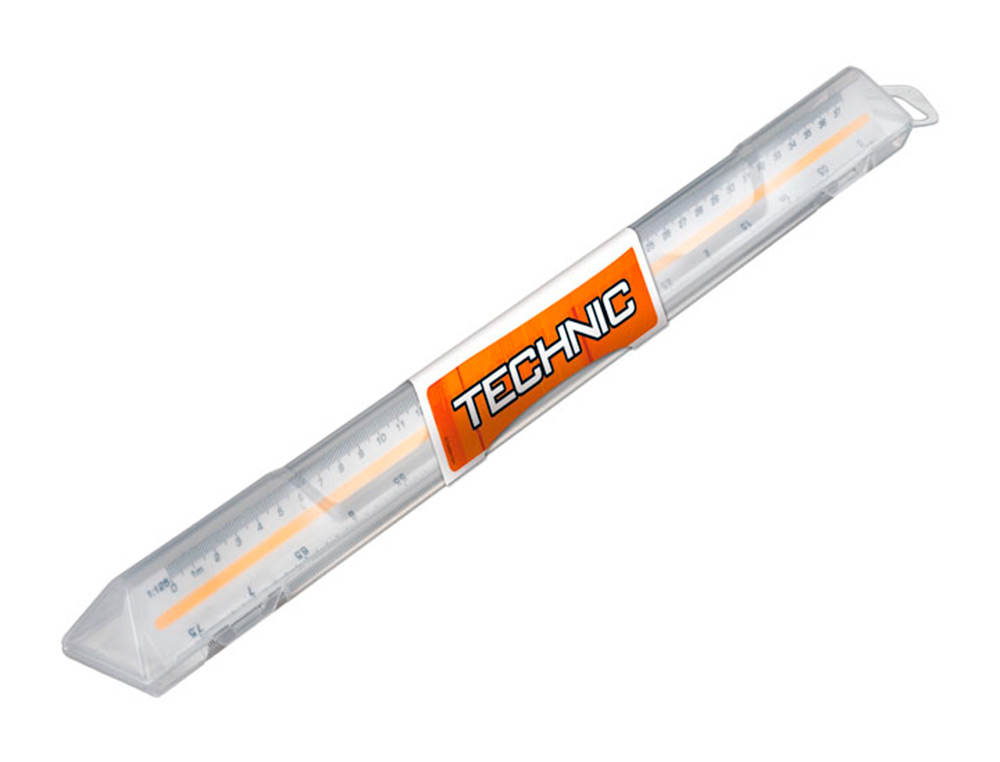REGLE A ECHELLES MAPED ABS 1COULEUR SUR CHAQUE FACE ETUI DE PROTECTION 1/20 - 1/25 -   1/50 - 1/75 - 1/100 - 1/125