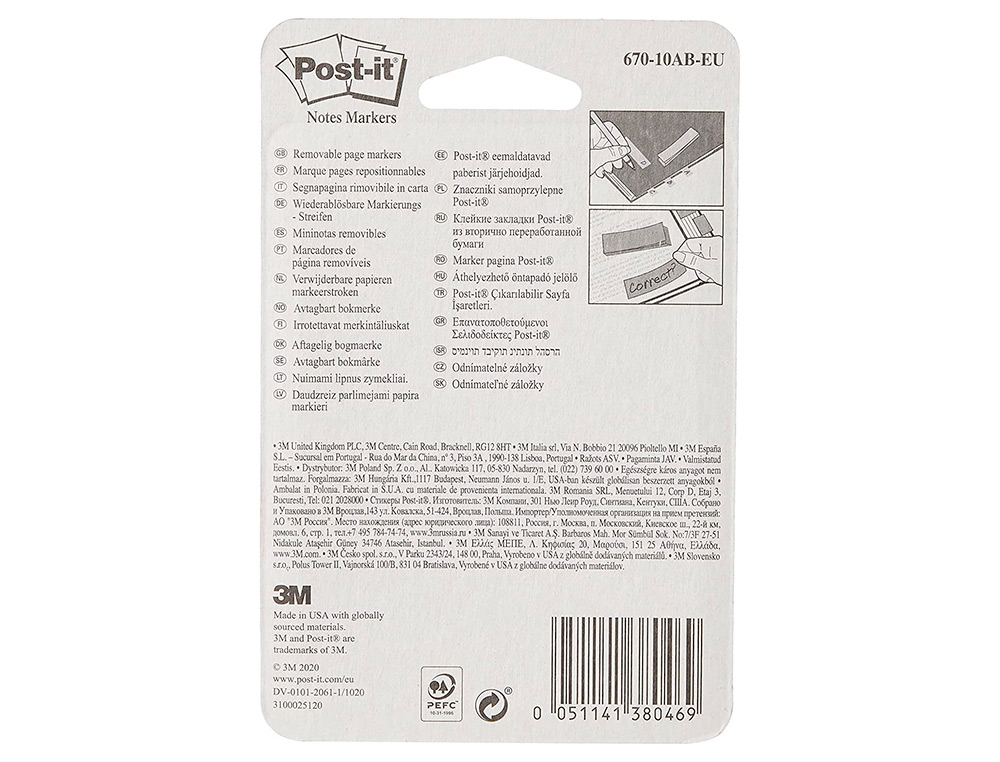 MARQUE-PAGES EN PAPIER POST-IT  10 BLOCS X 50        FEUILLES 15X50MM COLORIS      ASSORTIS
