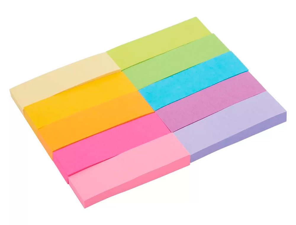 MARQUE-PAGES EN PAPIER POST-IT  10 BLOCS X 50        FEUILLES 15X50MM COLORIS      ASSORTIS