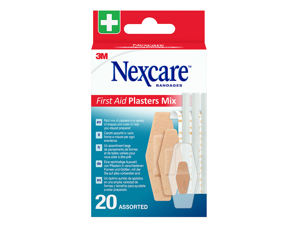 PANSEMENT NEXCARE PREMIERS SOINS MIXTES ASSORTIMENT      BOITE 20 UNITES 6282945
