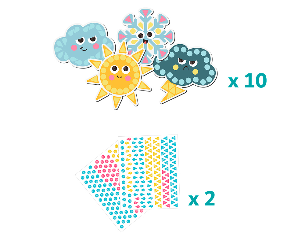 MAGNETS A STRASSER SODERTEX FUNNY WEATHER 17 X 22CM 10    PIECES COLORIS ASSORTIS