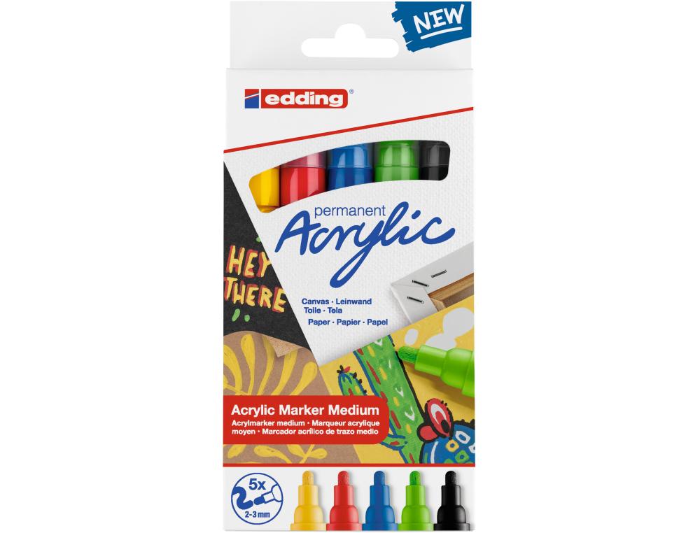 MARQUEUR EDDING 5100 BOITE DE 5 COULEURS ASSORTIS