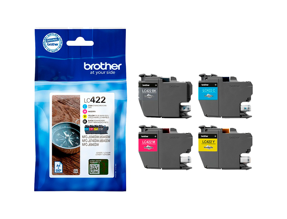 CARTOUCHE BROTHER JET D'ENCRE MFC-J5340DW, MFC-J5345DW,     MFC-J5740DW, MFC-J6540DW,     MFC-J6940DW 4 ENCRES