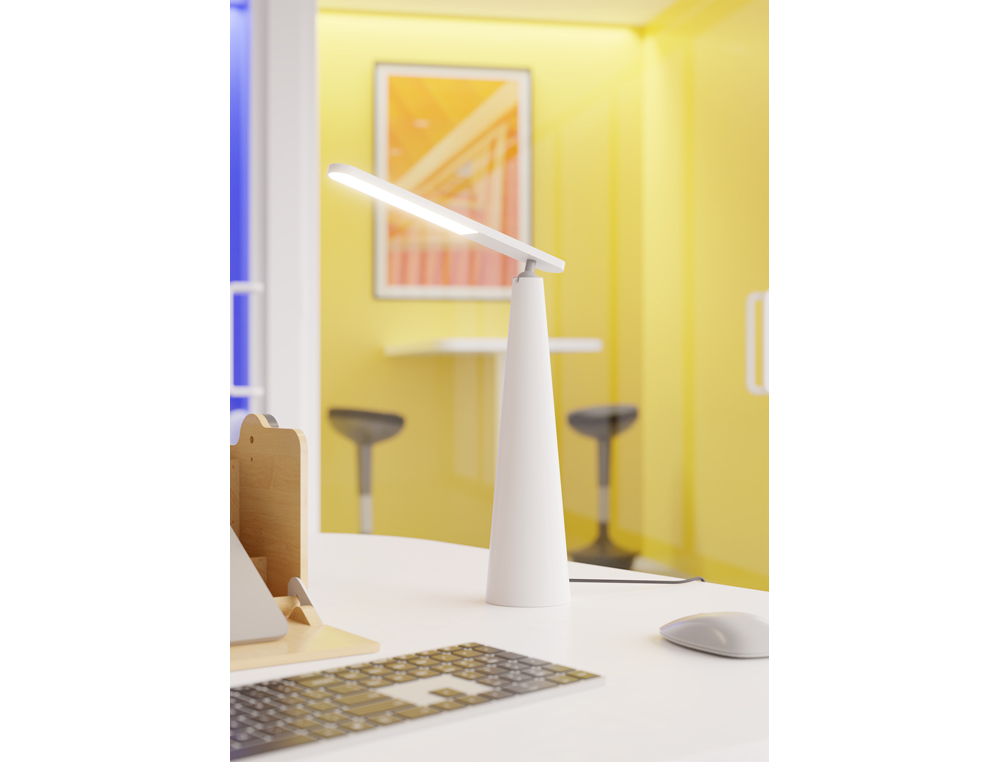 LAMPE LED ALBA SANS FIL TRANSPORTABLE HAUTEUR 42CM TETE 35X4CM BASE DIAM. 30CM COLORIS BLANC
