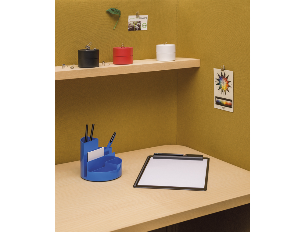 PORTE-BLOC MAUL GO A4 PLASTIQUE RECYCLE PORTE-STYLO INTEGRE DANS PINCE COLORIS    NOIR