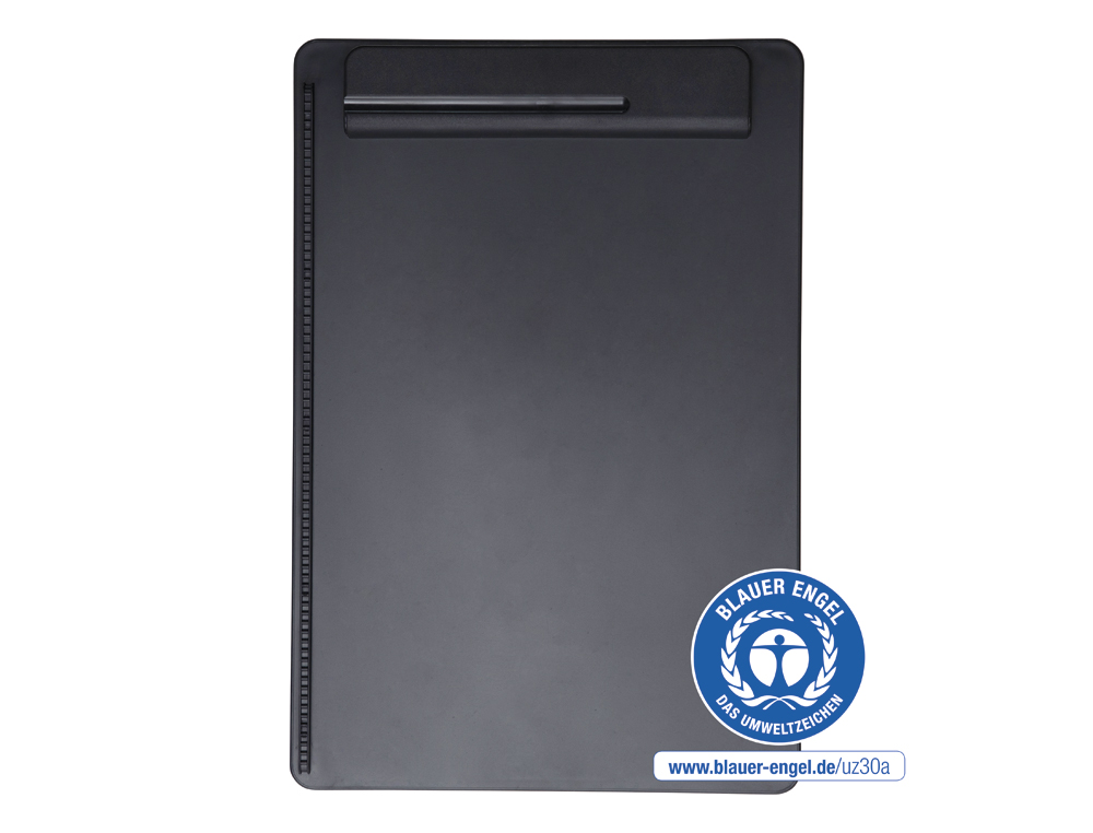 PORTE-BLOC MAUL GO A4 PLASTIQUE RECYCLE PORTE-STYLO INTEGRE DANS PINCE COLORIS    NOIR