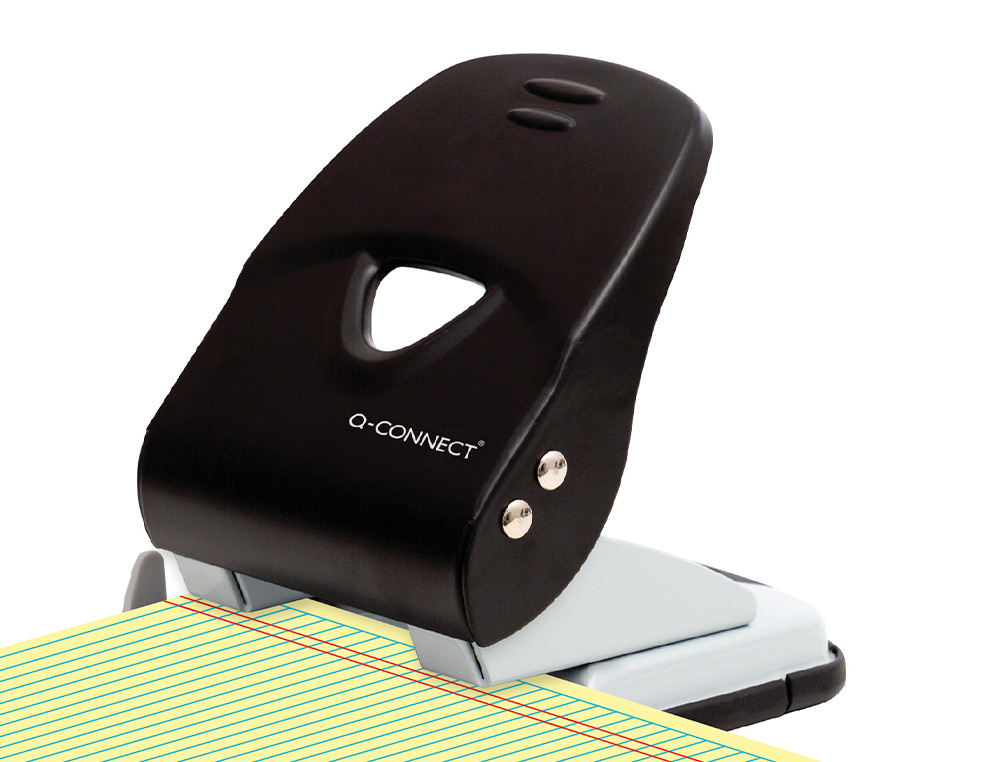 PERFORATEUR Q-CONNECT KF14221 2 TROUS OUVERTURE 4MM         CAPACITE 40 FEUILLES COLORIS  NOIR