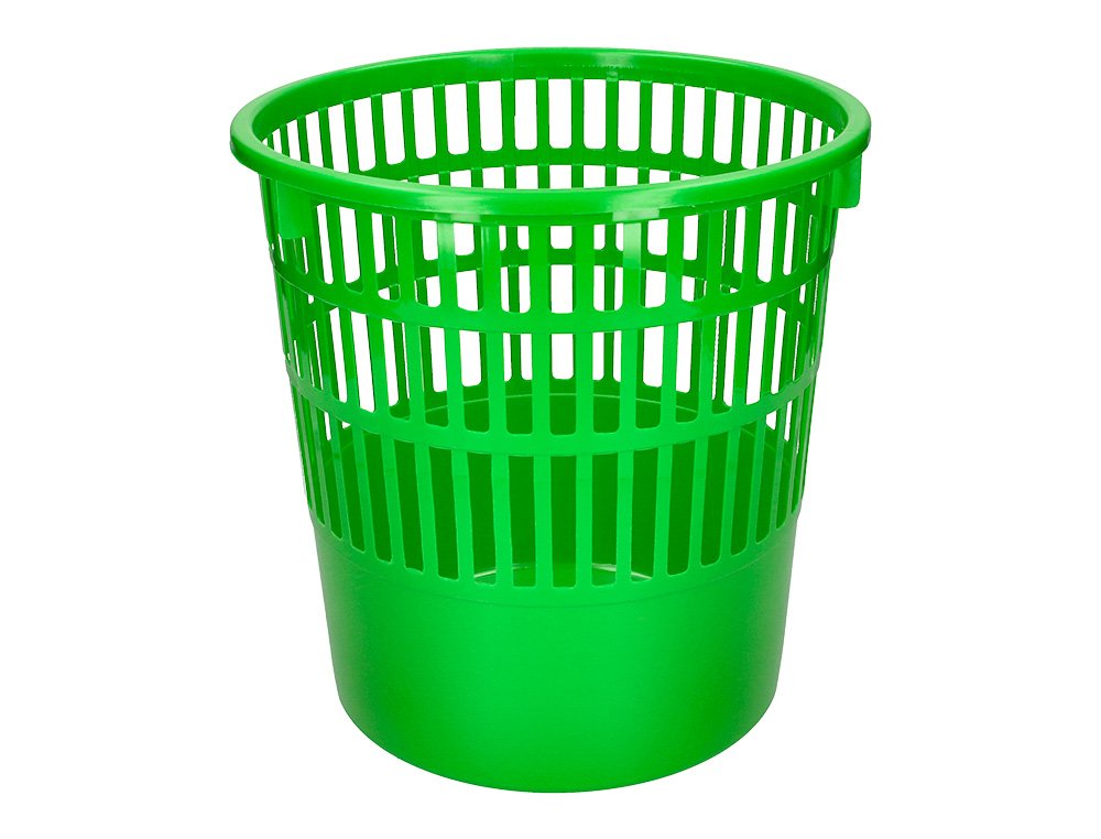 CORBEILLE PAPIER Q-CONNECT AJOUREE PLASTIQUE 15L         285X290MM COLORIS VERT