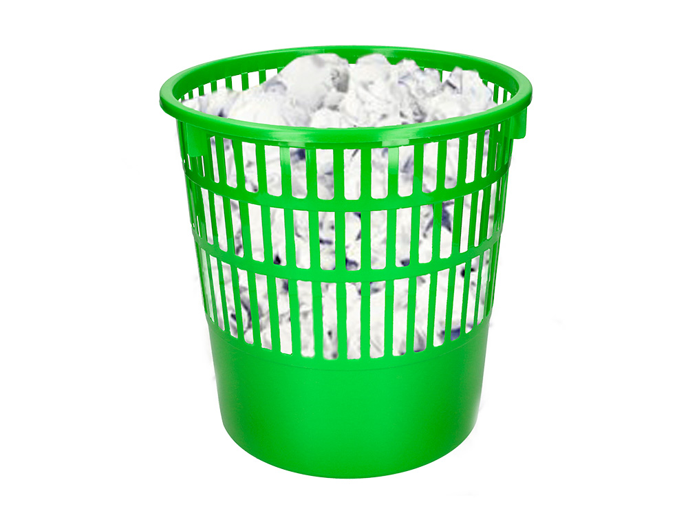 CORBEILLE PAPIER Q-CONNECT AJOUREE PLASTIQUE 15L         285X290MM COLORIS VERT