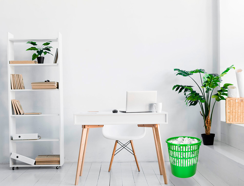 CORBEILLE PAPIER Q-CONNECT AJOUREE PLASTIQUE 15L         285X290MM COLORIS VERT