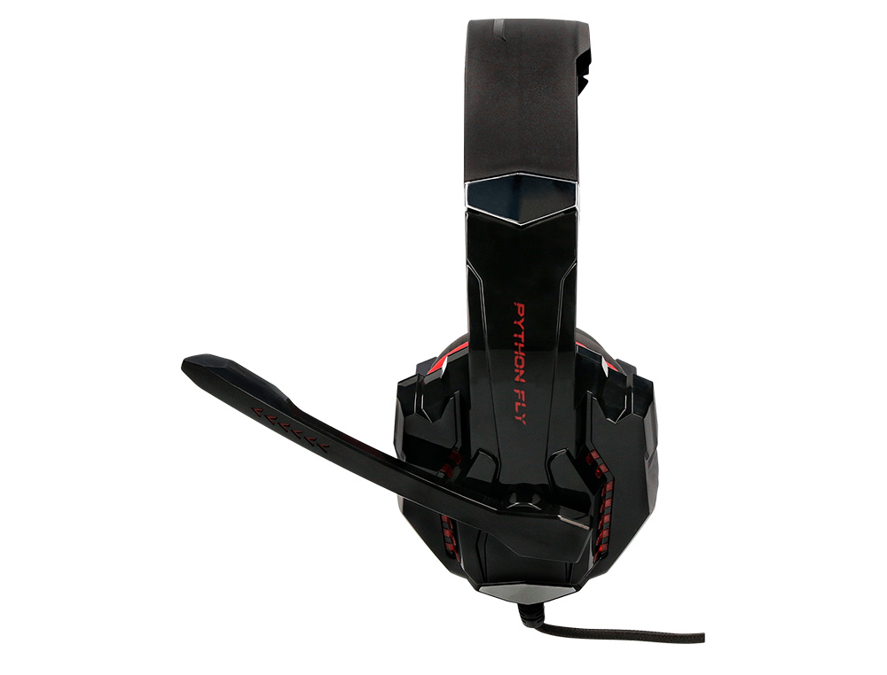 CASQUE Q-CONNECT GAMING FILAIRE AVEC MICROPHONE       AJUSTABLE ET LUMIERE LED      COLORIS NOIR