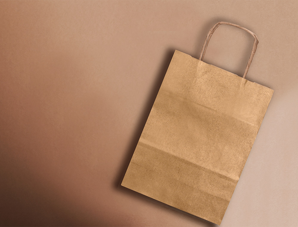 SAC PAPIER Q-CONNECT KRAFT NATUREL LISSE XS ANSE         TORSADEE 180X240X80MM