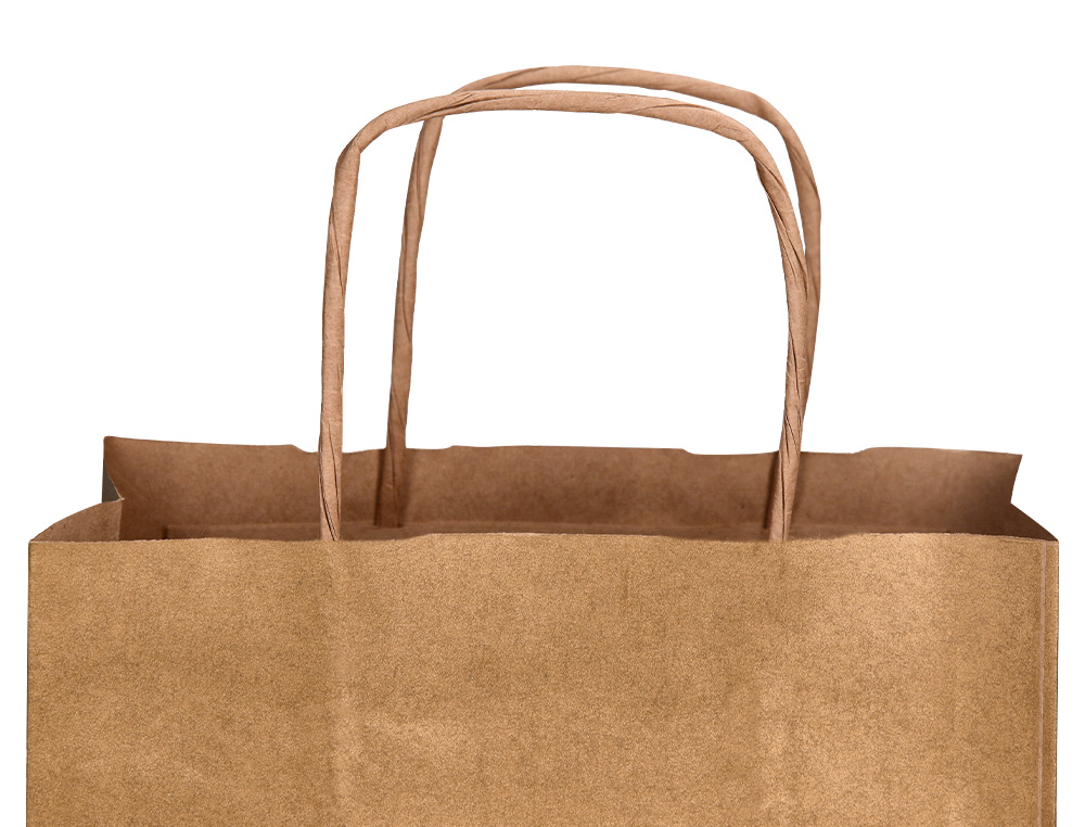 SAC PAPIER Q-CONNECT KRAFT NATUREL LISSE XS ANSE         TORSADEE 180X240X80MM