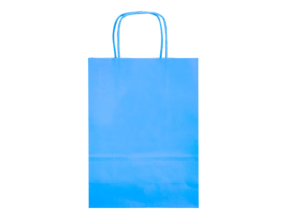 SAC PAPIER Q-CONNECT CELLULOSE S ANSE TORSADEE     240X320X10MM COLORIS BLEU     CIEL