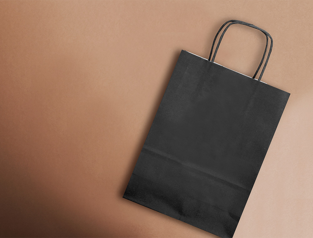 SAC PAPIER Q-CONNECT CELLULOSE M ANSE TORSADEE 270X370X12MM COLORIS NOIR