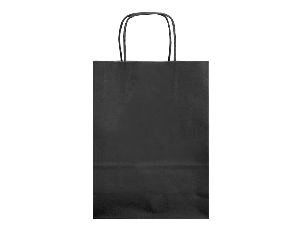 SAC PAPIER Q-CONNECT CELLULOSE M ANSE TORSADEE 270X370X12MM COLORIS NOIR