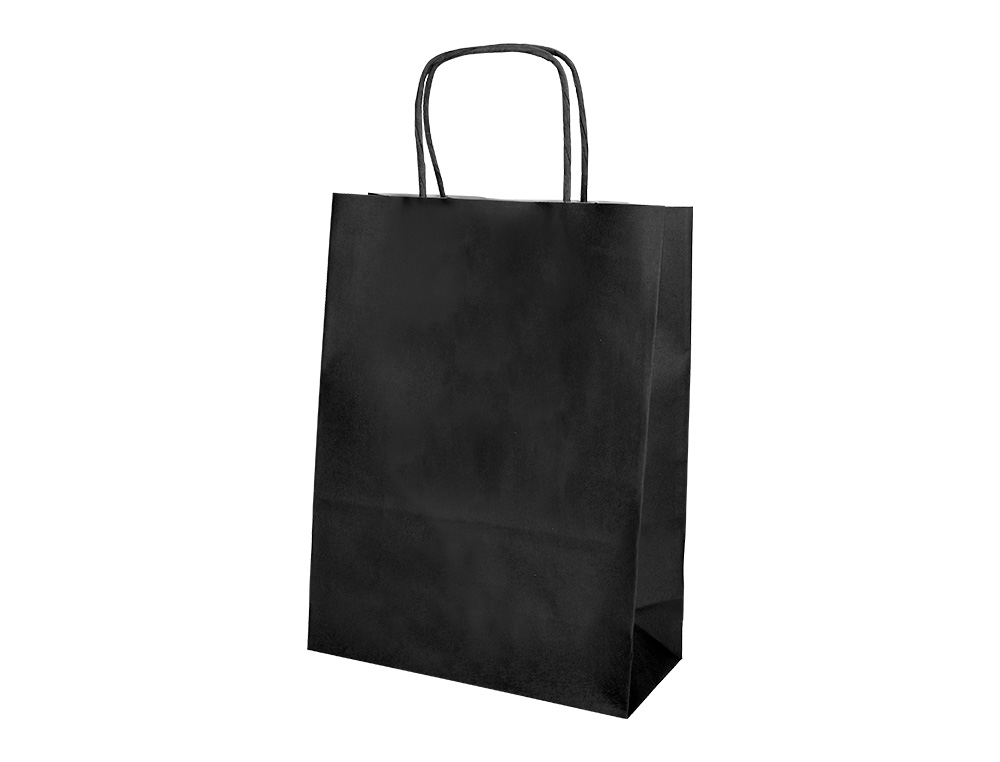 SAC PAPIER Q-CONNECT CELLULOSE M ANSE TORSADEE 270X370X12MM COLORIS NOIR