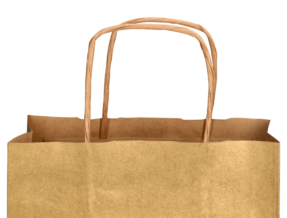 SAC PAPIER Q-CONNECT KRAFT L ANSE TORSADEE 320X400X14MM    COLORIS OR