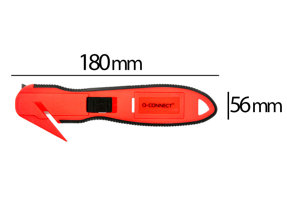 CUTTER DE SECURITE XD-G03 Q-CONNECT EN PLASTIQUE ET GOMME AVEC ERGOT EN METAL LAMEFIXE PROTEGEE