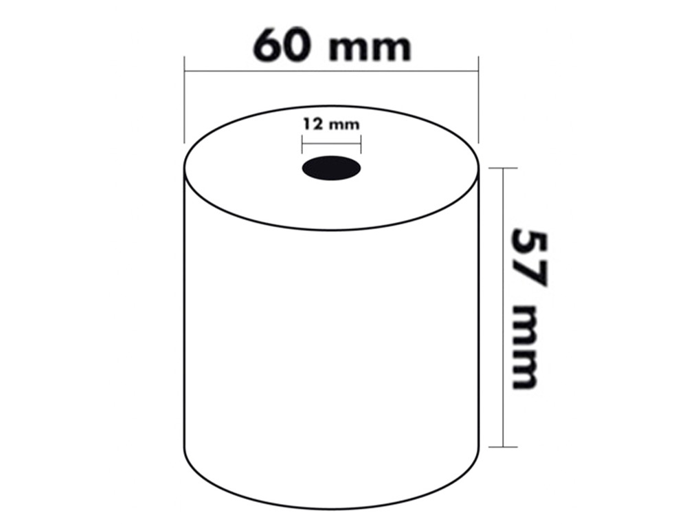 BOBINE THERMIQUE Q-CONNECT 57MM LARGEUR X 60MM DIAMETRE  70GR POUR TPE SANS BISPHENOL  A