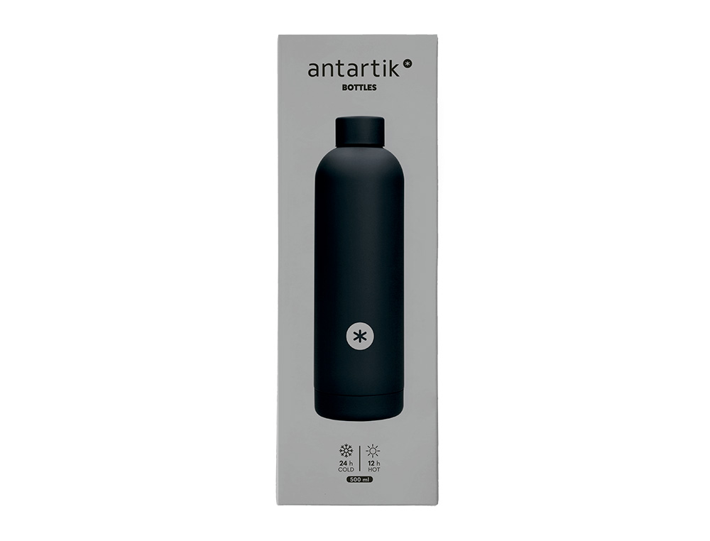 BOUTEILLE ISOTHERME ANTARTIK ACIER INOXYDABLE SANS BPA 500ML COLORIS NOIR