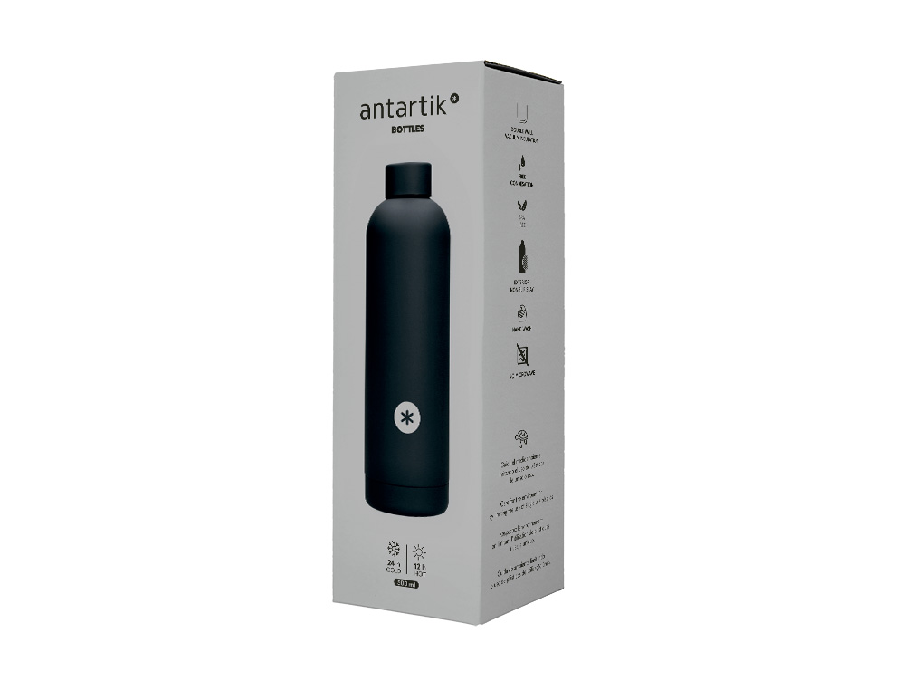 BOUTEILLE ISOTHERME ANTARTIK ACIER INOXYDABLE SANS BPA 500ML COLORIS NOIR