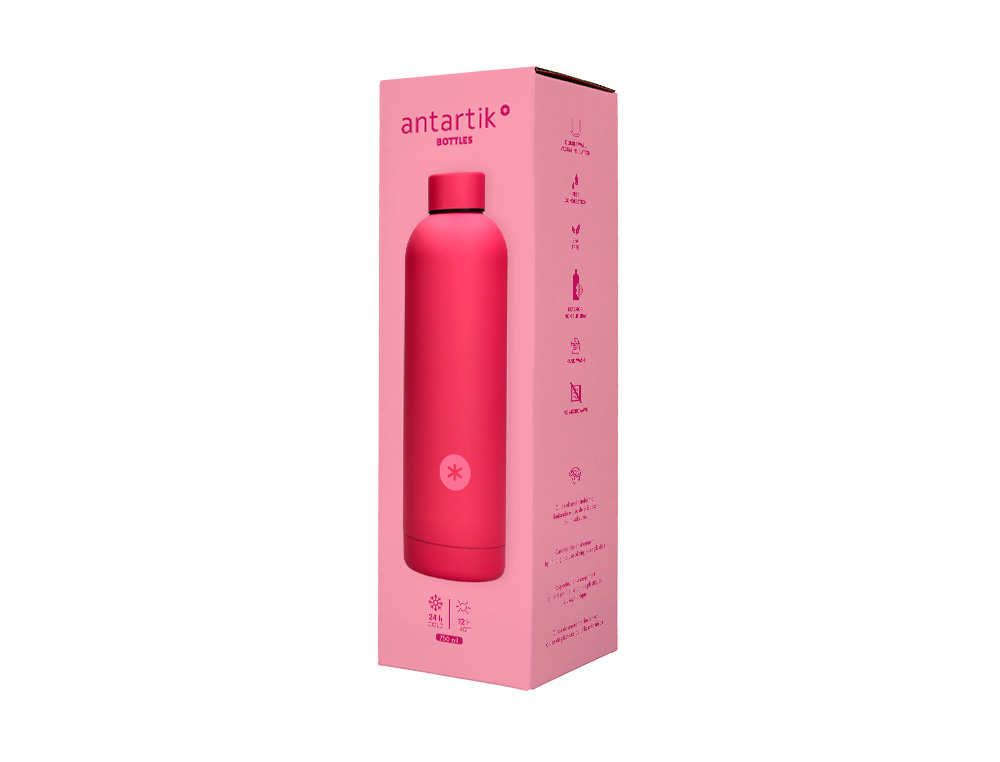 BOUTEILLE ISOTHERME ANTARTIK ACIER INOXYDABLE SANS BPA 750ML COLORIS FUCHSIA