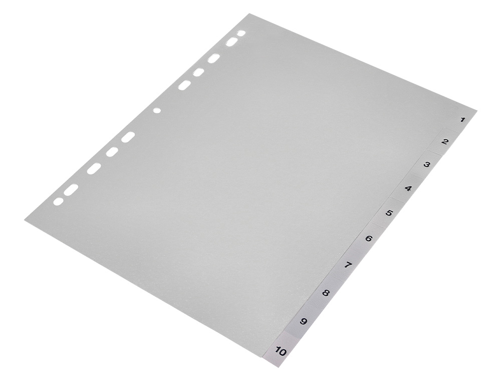 INTERCALAIRE Q-CONNECT NUMERIQUE 1-10 PLASTIQUE 10   POSITIONS A4 INDICE           MULTIPERFORE