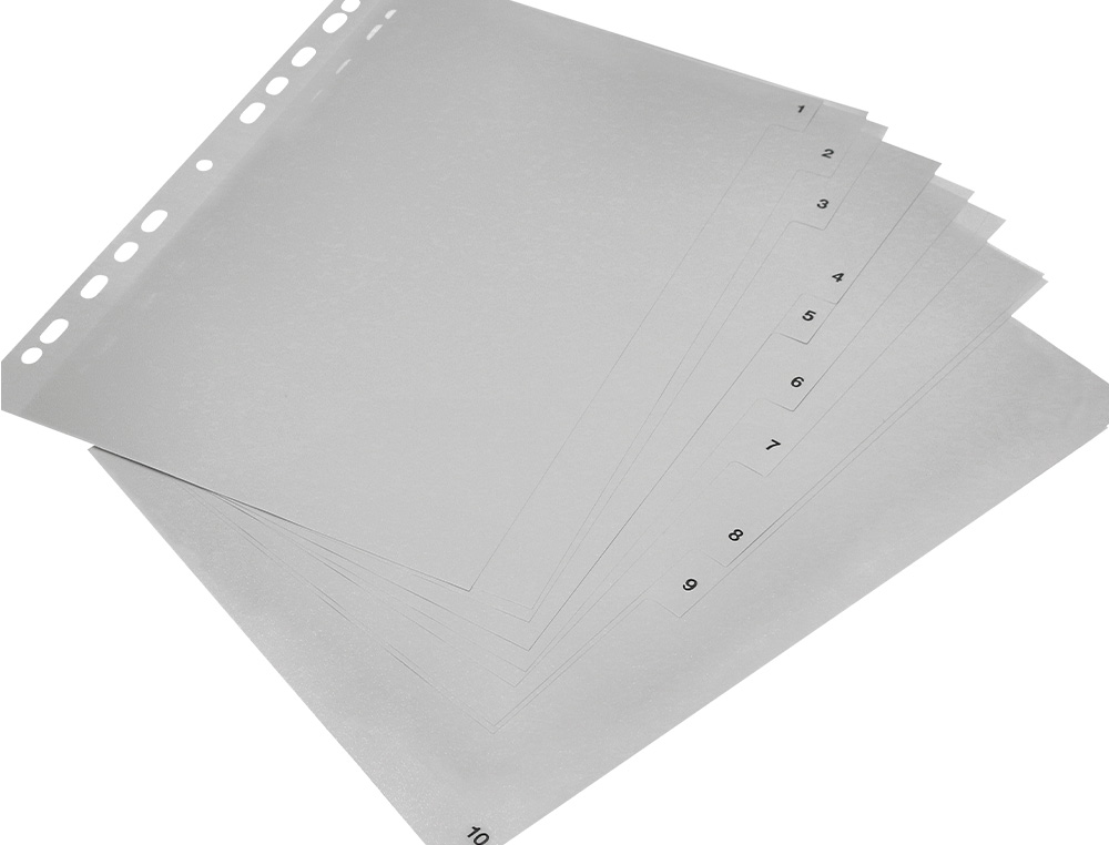 INTERCALAIRE Q-CONNECT NUMERIQUE 1-10 PLASTIQUE 10   POSITIONS A4 INDICE           MULTIPERFORE