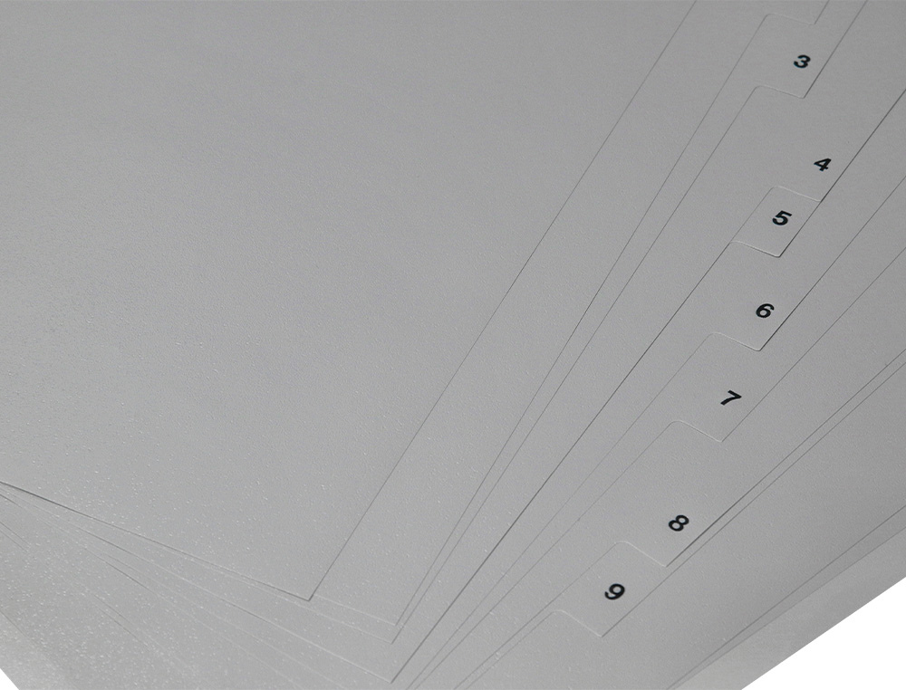 INTERCALAIRE Q-CONNECT NUMERIQUE 1-10 PLASTIQUE 10   POSITIONS A4 INDICE           MULTIPERFORE