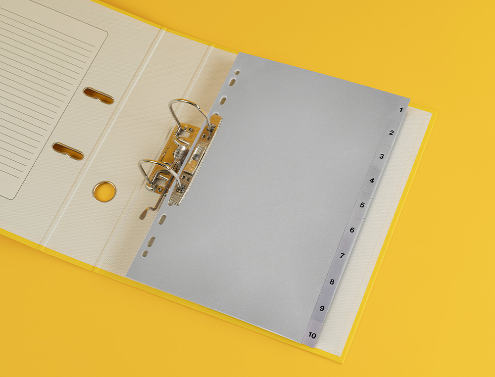 INTERCALAIRE Q-CONNECT NUMERIQUE 1-10 PLASTIQUE 10   POSITIONS A4 INDICE           MULTIPERFORE
