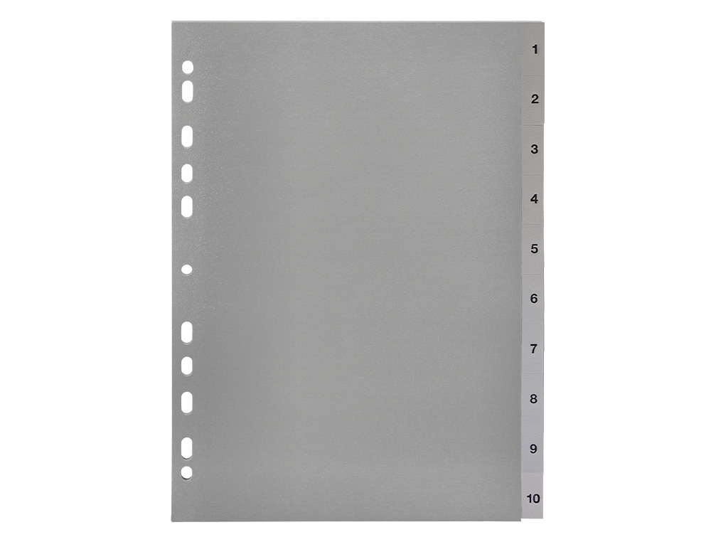 INTERCALAIRE Q-CONNECT NUMERIQUE 1-10 PLASTIQUE 10   POSITIONS A4 INDICE           MULTIPERFORE
