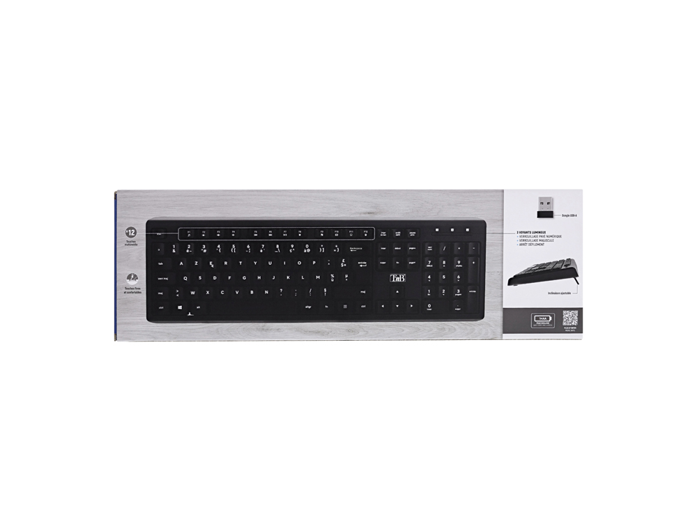 CLAVIER SANS FIL T'NB SILENT ULTRA SILENCIEUX AZERTY COLORIS NOIR